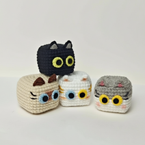 Square Cat Crochet Pattern – Cute Amigurumi Design, Square Bear Crochet Pattern