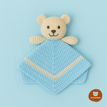 Crochet Bear Lovey Pattern PDF, Baby Comforter Blanket, Amigurumi Teddy Security Blanket Digital Download