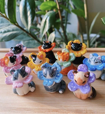 Kawaii Cat and flower Clay