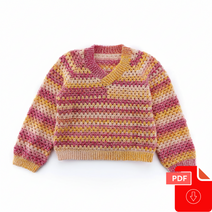 Bernat Granny V-Neck Crochet Sweater Pattern