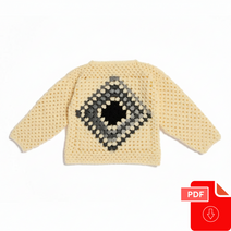 Crochet Granny Square Sweater Pattern, XS/S
