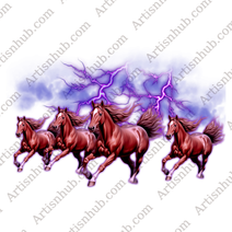 Galloping horses in the clouds Digital Download