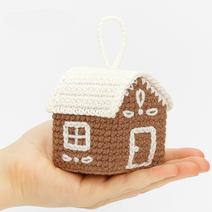 Gingerbread House Ornament Crochet Pattern PDF