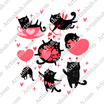Cat Black Heart Digital Download