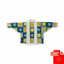 Crochet Cozy Posies Granny Cardigan Pattern, XS/S/M