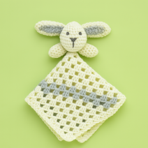 Crochet Bunny Lovey Pattern PDF, Baby Comforter Blanket, Amigurumi Snuggle Bunny Security Blanket Digital Download