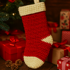 Holiday Stocking Crochet Pattern PDF, Classic Christmas Mantel Stocking