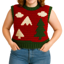 Mountain Scene Vest Crochet Pattern PDF, Landscape Sweater Vest, Custom Crochet Pattern