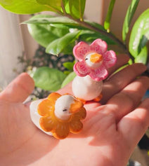 Flower-Wearing Duck Model