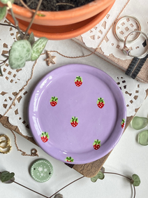Strawberry Name Dish Clay