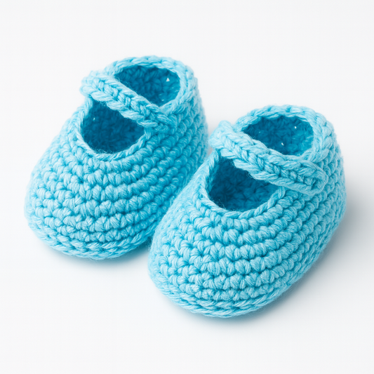 Booties in Red Heart Soft Baby Steps Solids Crochet Pattern