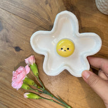 Cute Fried Egg Shaped Clay Plate – Decorative Plate & Unique Gift