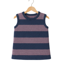Carnaby Striped Dress Crochet Pattern PDF, Kids Sweater Vest Tunic, Beginner Easy Digital Download