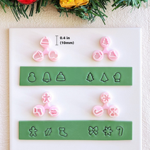 Mini Christmas Polymer Clay Cutters - Mini Holiday Clay Cutters for Earrings Making, Christmas Tree Clay Earrings Cutters