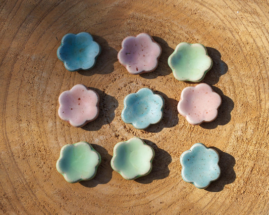Worry Stones pastel flowers Clay