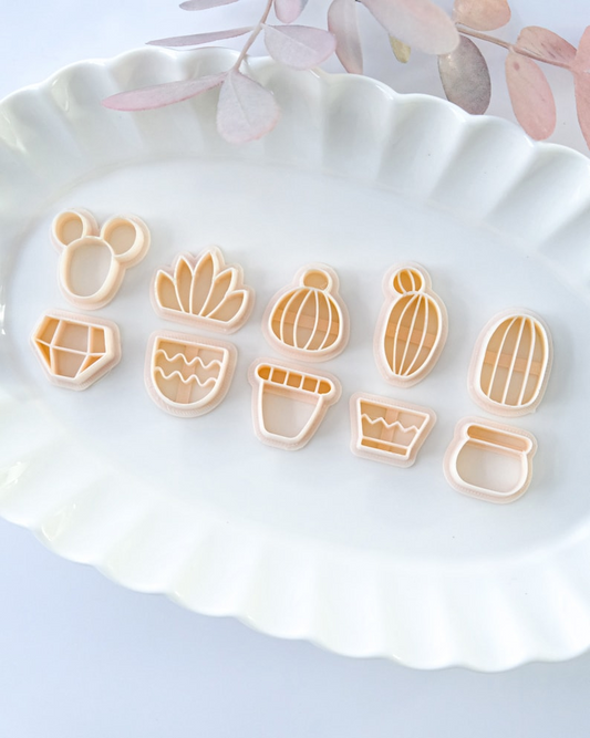 Boho Cactus Polymer Clay Cutters: Plant Earring Jewelry Tools